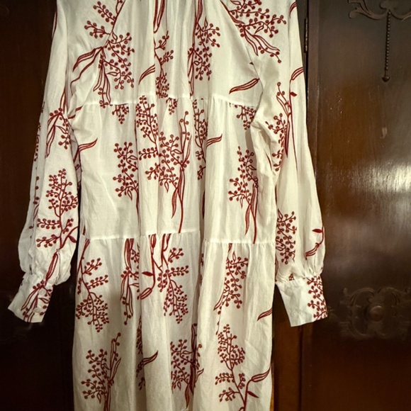 Beulah Style White and Red Cotton Dress Size L - Picture 6 of 6